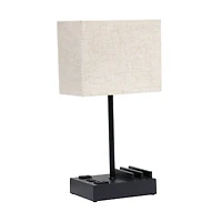 Simple Designs 15.3" Table Lamp with 2 USB Ports & Charging Outlet