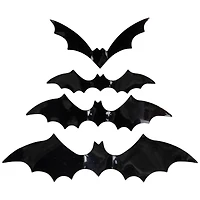 22" Black Pre-Lit Halloween Twig Wreath with Bats