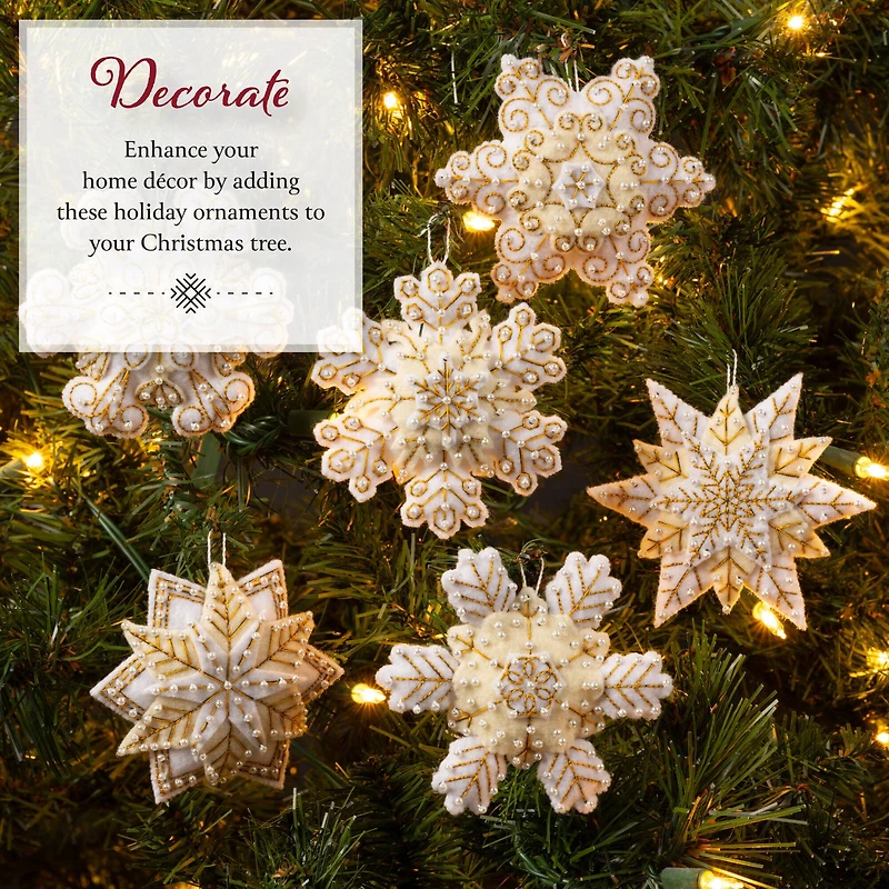 Bucilla® Pearl Snowflakes Felt Ornament Kit