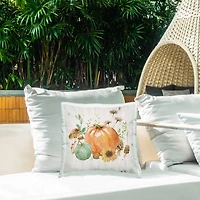 Stupell Industries Autumn Pumpkin Mushrooms Outdoor Printed Pillow