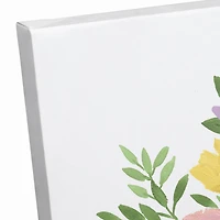 Happy Easter Floral Bunny 16" x 16" Canvas Wall Art