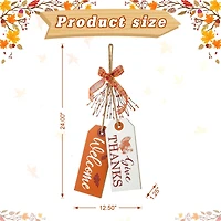 Glitzhome® 24" Thanksgiving Wooden "Give Thanks" Door Hanger