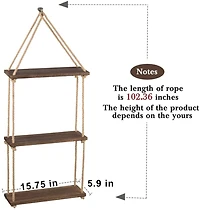 NEX™ Liantral 3-Tier Wood & Rope Hanging Shelves