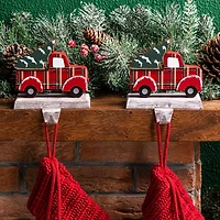 Glitzhome® Red Truck Stocking Holder Set