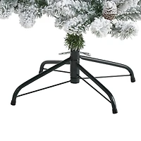 5ft. Pre-Lit Flocked Livingston Fir Pinecones Artificial Christmas Tree with Clear Warm LED Lights