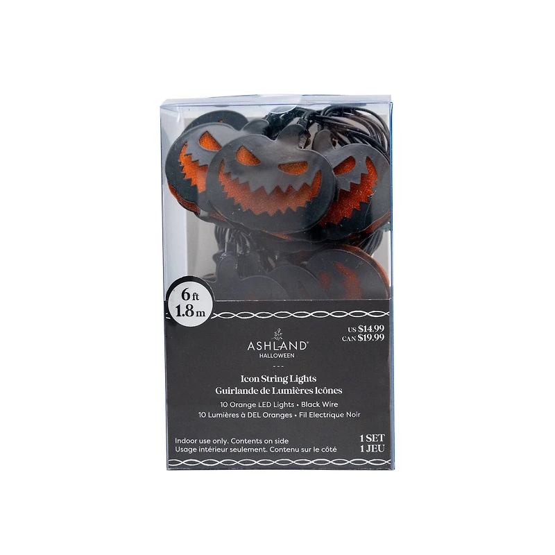 10ct. Jack-O'-Lantern LED Icon String Lights by Ashland®