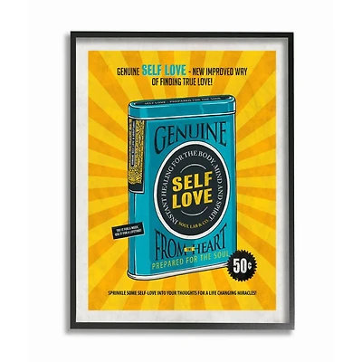 Stupell Industries Genuine Self Love Vintage Design in Black Frame Wall Art