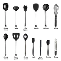 MegaChef Gray Silicone & Stainless Steel Cooking Utensils Set, 14ct.