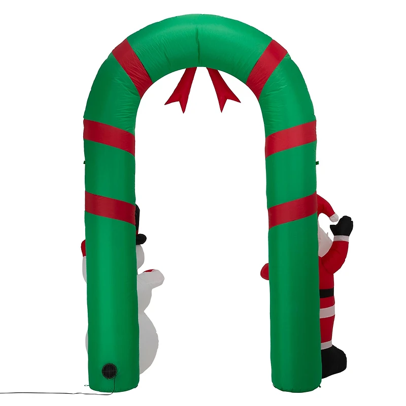 Glitzhome® 8ft. Inflatable Santa Snowman Gate Arch