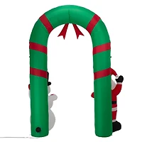 Glitzhome® 8ft. Inflatable Santa Snowman Gate Arch