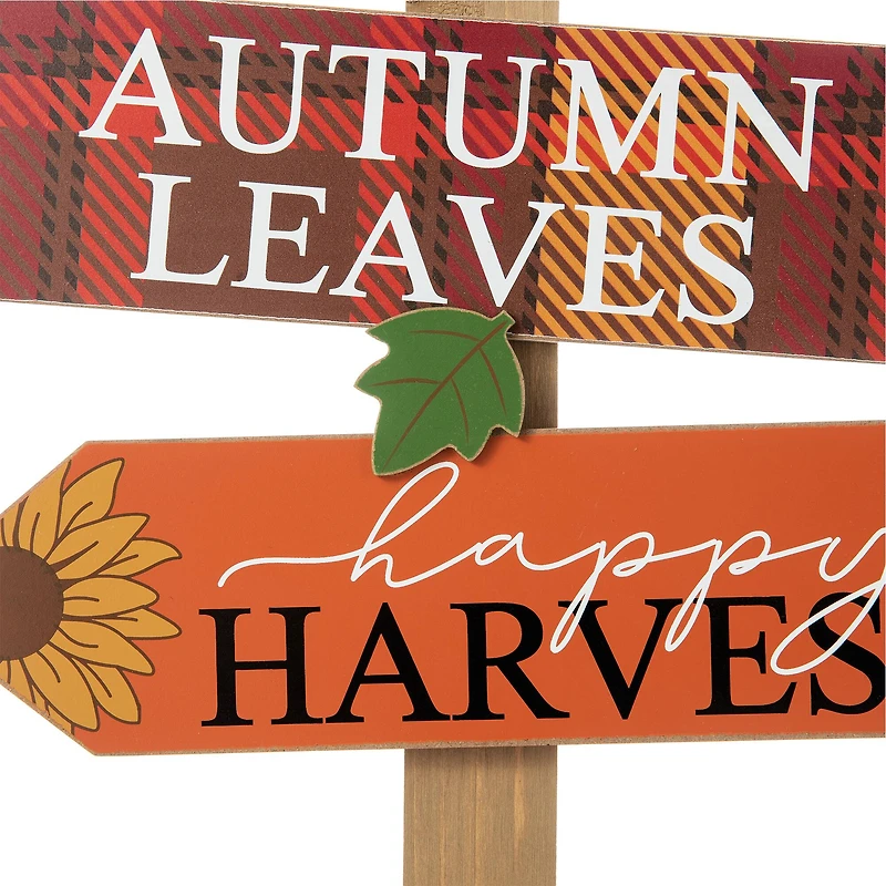 Glitzhome® 41.75" Fall Wooden Pumpkin Patch Yard Stake