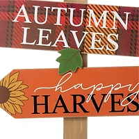 Glitzhome® 41.75" Fall Wooden Pumpkin Patch Yard Stake