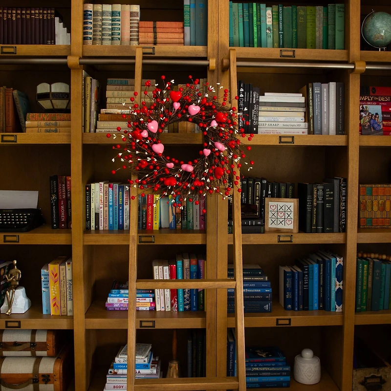 18in. Artificial Valentine's Day Heart & Berry Twig Wreath