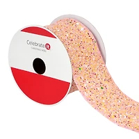 2.5" x 12ft. Pink Mix Wired Glitter Ribbon by Celebrate It®