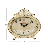 Hello Honey® 6.5" Distressed Pewter Mantel Clock