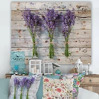 Designart - Fresh Lavender On Wood