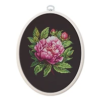 Luca-S Peter Brand Peony Counted Cross Stitch Kit with Display Hoop