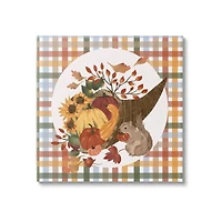 Stupell Industries Abundant Harvest Tartan Cornucopia Canvas Wall Art