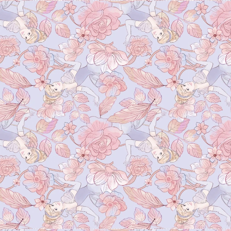 Disney® Sketch Cinderella & Flowers Cotton Fabric 