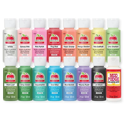 Apple Barrel® Acrylic Spring Colors Paints with Mod Podge Gloss 16 Piece Set