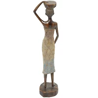 22" Bronze Standing Woman Sculpture