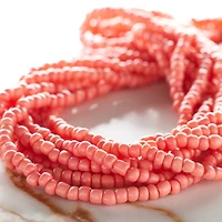 Coral Glass Medium Rondelle Seed Beads, 6/0 by Bead Landing™