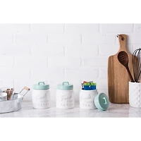 DII® 5.6" Aqua Ceramic Jar Canister Set, 3ct.