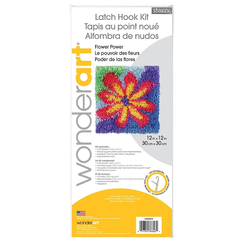 WonderArt® Shaggy Flower Power Latch Hook Kit