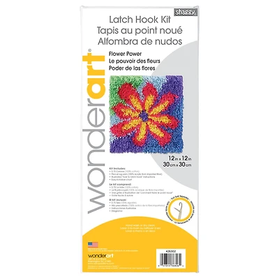 WonderArt® Shaggy Flower Power Latch Hook Kit