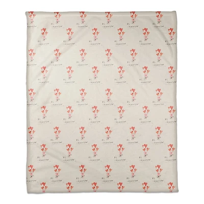 Valentines Balloons 50" x 60" Coral Fleece Blanket