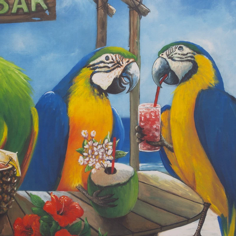Tiki Birds Outdoor Canvas Art Print - 35"x35"