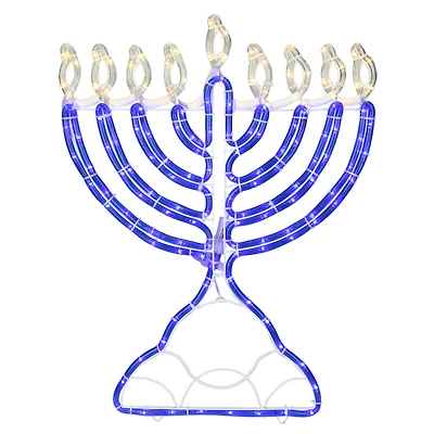 23" Blue & White LED Menorah Decoration