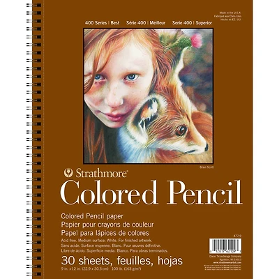 Strathmore Colored Pencil Pad, 400 Series, 30 Sheets, 9" x 12"