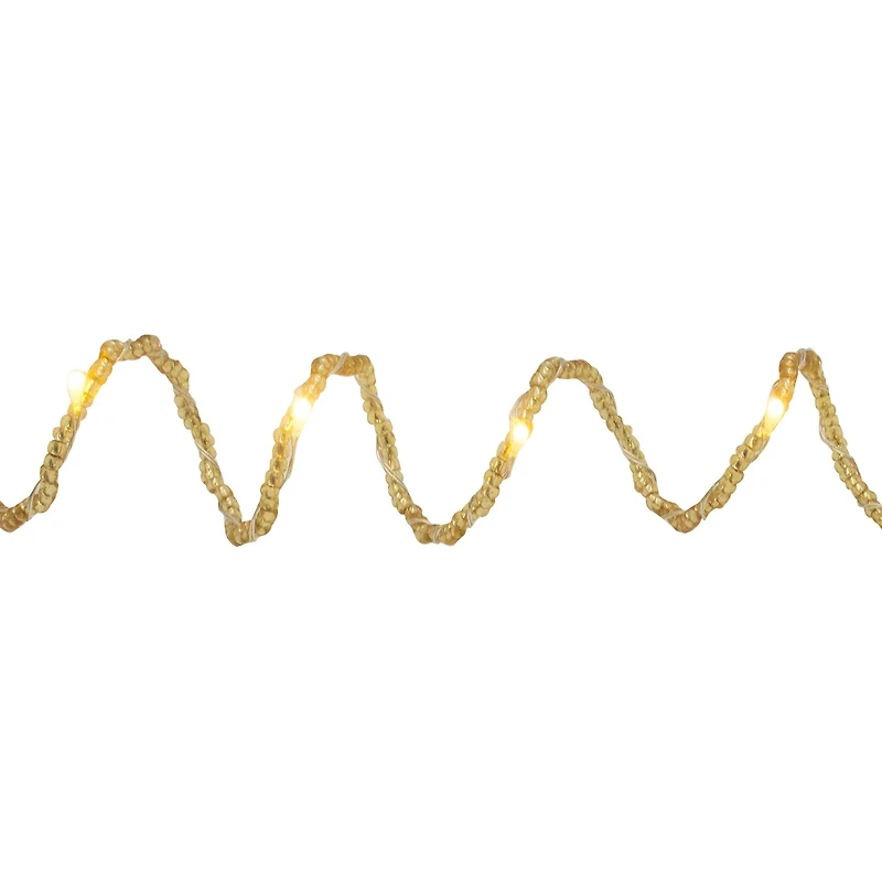 27ct. Warm White LED Gold Bead String Lights on Silver Wire by Ashland®