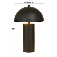 Black Metal Contemporary Table Lamp, 14" x 14" x 22"