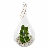 Flora Bunda® 12" Easter Bunny Glass Teardrop Terrarium