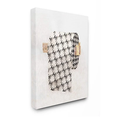 Stupell Industries Fashion Glam Toilet Paper Designer Detailing Canvas Wall Art