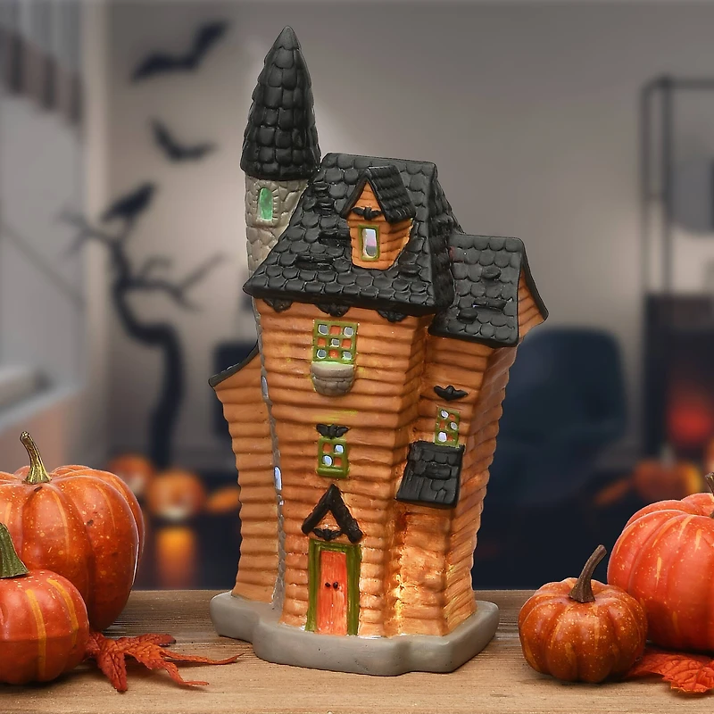 12" Haunted House with Tower & LED Light