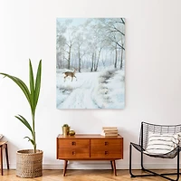 Doe Walking In The Snow 30x40 Canvas Wall Art