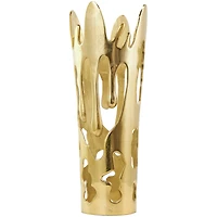 Gold Aluminum Drip Vase with Melting Designed Body Set