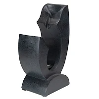 13.75" Black Small Modern Outdoor Garden Water Fountain