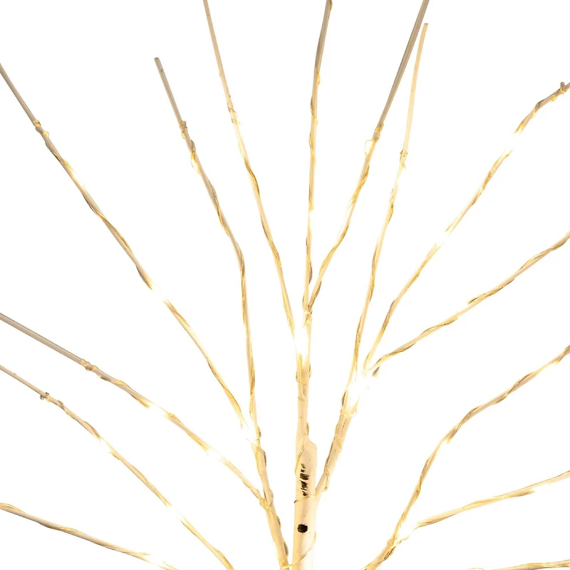 2 Pack 24in. Pre-Lit Artificial White Birch Branches, Warm White LED Lights