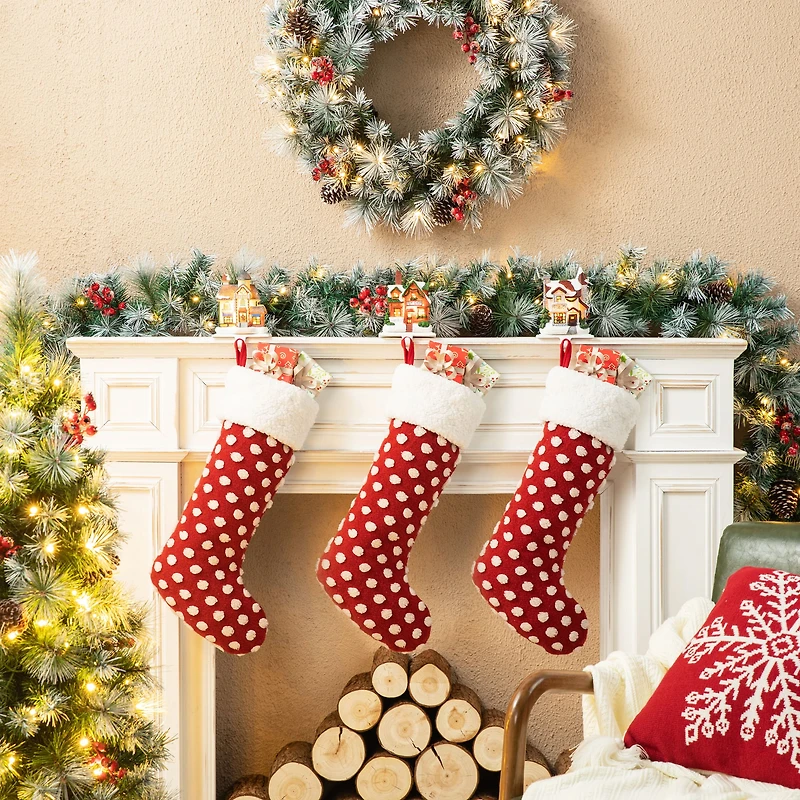 Glitzhome® 6" Lighted House Stocking Holder Set