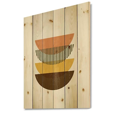 Designart - Abstract Geometric Half Moons In Earth Tones