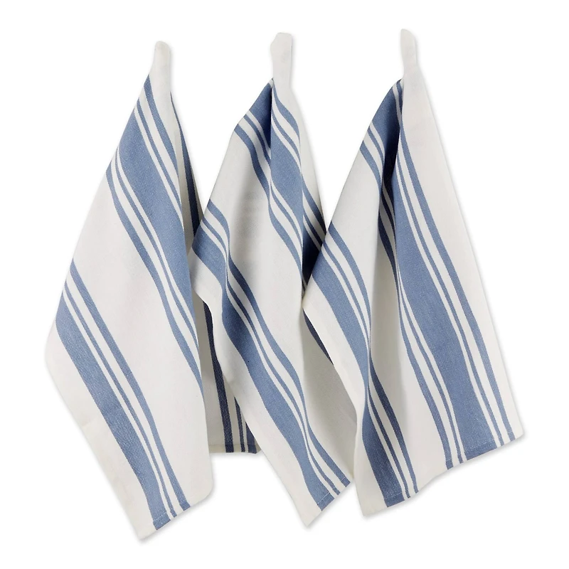 DII® Stonewash Blue Chef Stripe Dish Towels, 3ct.
