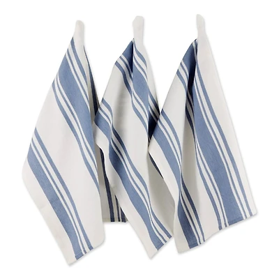 DII® Stonewash Blue Chef Stripe Dish Towels, 3ct.