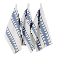 DII® Stonewash Blue Chef Stripe Dish Towels, 3ct.