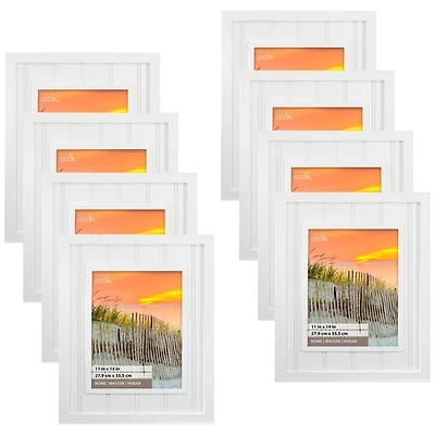 8 Pack: White Beadboard 11" x 14" Frame, Home by Studio Décor®