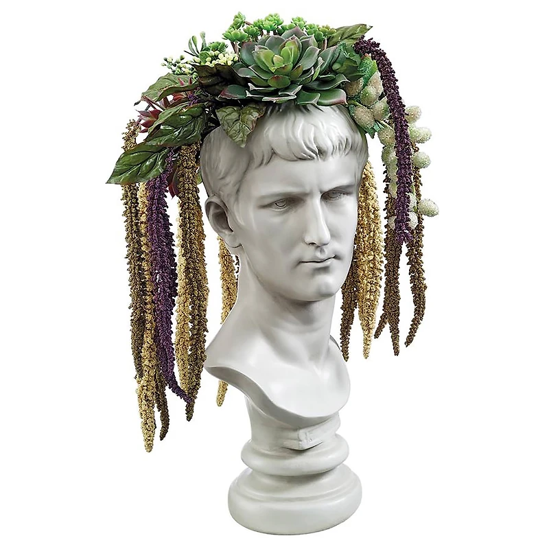 Design Toscano 17.5" Bust Planters of Antiquity Statues Emperor Caligula