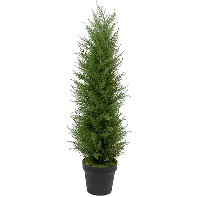 3ft. Unlit Artificial Cedar Pine Petite Arborvitae Tree in Round Pot